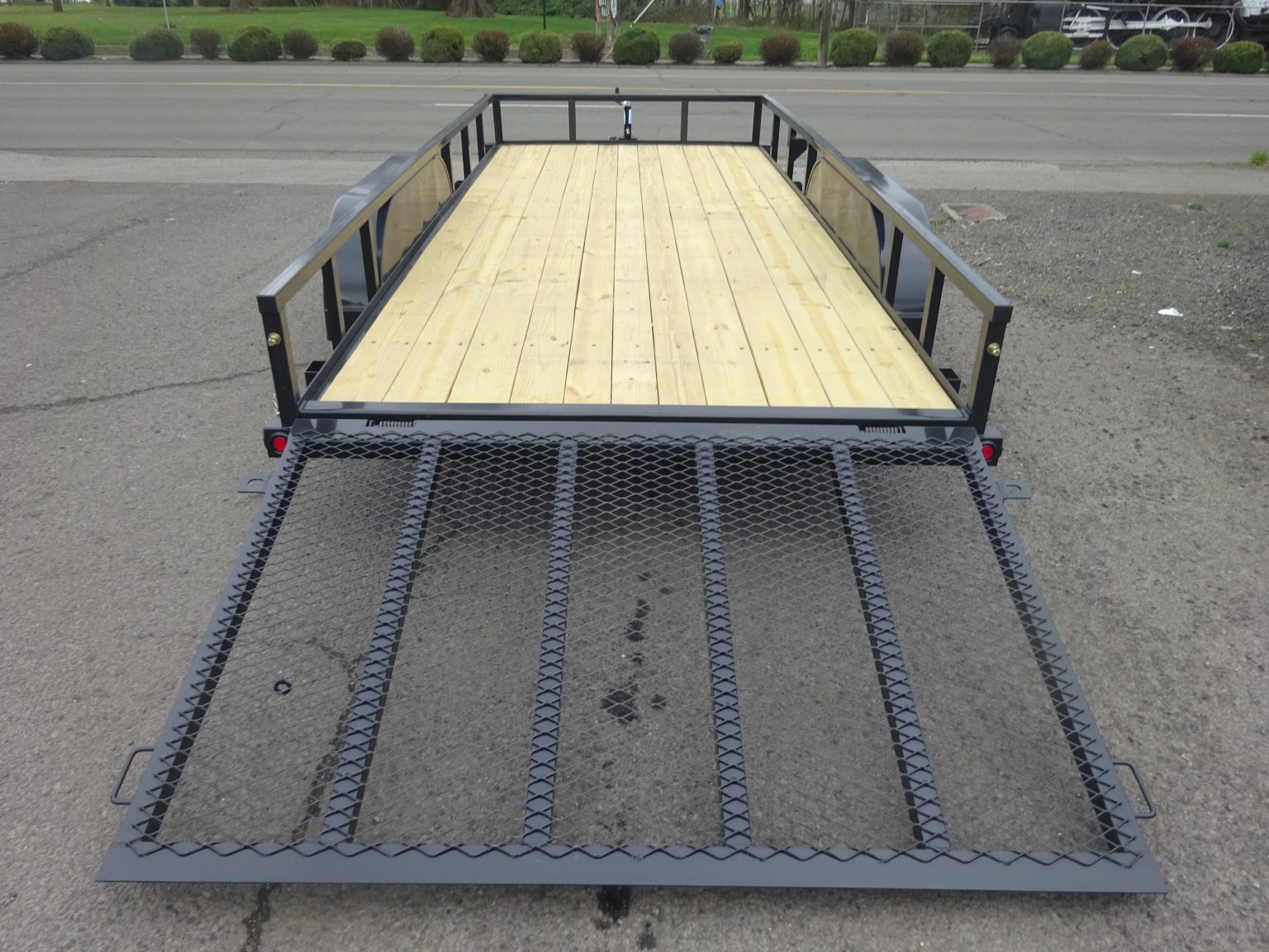 Trailer With Rear Ramp Gate 2026 Big Tex 77″x16′ 60PI Utility Trailer *** 48″ REAR RAMP GATE ...